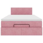 vidaXL Lit ottoman avec matelas rose 120x190 cm velours