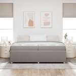 vidaXL Cadre de lit avec matelas Taupe 200 x 200 cm tissu