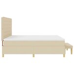 vidaXL Lit à ressorts avec matelas Crème 200 x 200 cm tissu