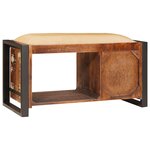 vidaXL Banc de Rangement Multicolore 80x35x40 cm Bois Recyclé Massif