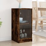 vidaXL Armoire latérale avec portes en verre chêne fumé 35x37x75 5 cm
