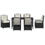 vidaXL Ensemble de Jardin 7 Pièces Noir Rattan Poly