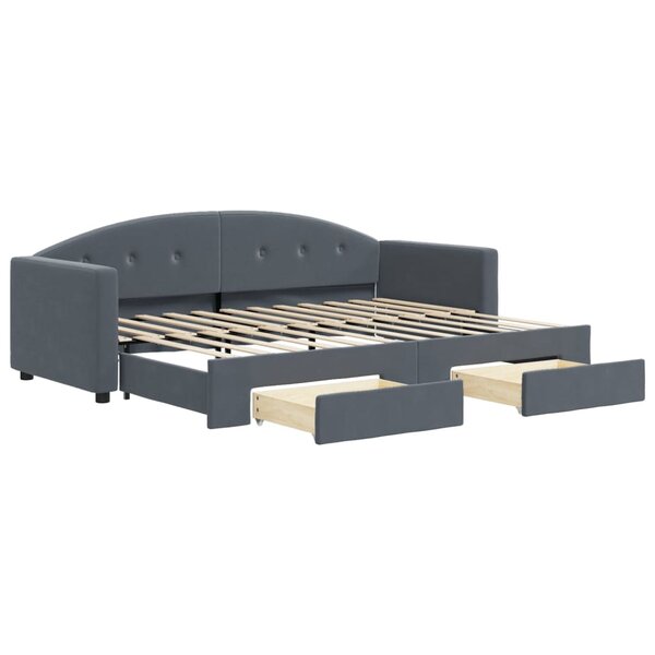 vidaXL Lit de jour avec gigogne et tiroirs sans matelas 80x200 cm