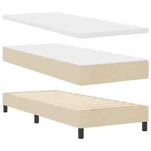 vidaXL Lit boxspring avec matelas avec matelas Crème 80 x 200 cm
