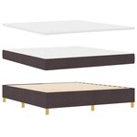 vidaXL Lit à ressorts avec matelas Marron foncé 180 x 200 cm tissu