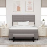 vidaXL Lit à ressorts avec tête de lit Taupe 140 x 200 cm tissu