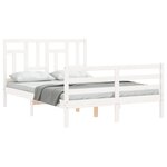 vidaXL Cadre de lit sans matelas blanc 120x200 cm bois massif