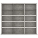 vidaXL Armoire à CD Gris béton 102x23x89 5 cm Bois d’ingénierie