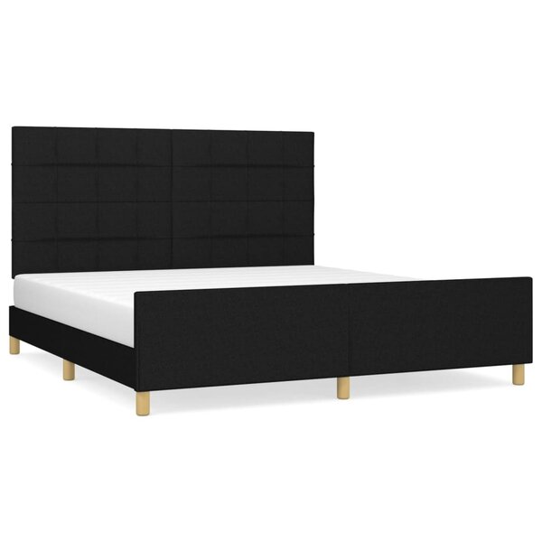vidaXL Cadre de lit sans matelas noir 180x200 cm tissu