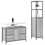 vidaXL Ensemble de mobilier de salle de bain 2 Pièces Gris sonoma et Noir