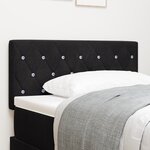 vidaXL Tête de lit LED capitonnée en cristal noire 90 cm velours