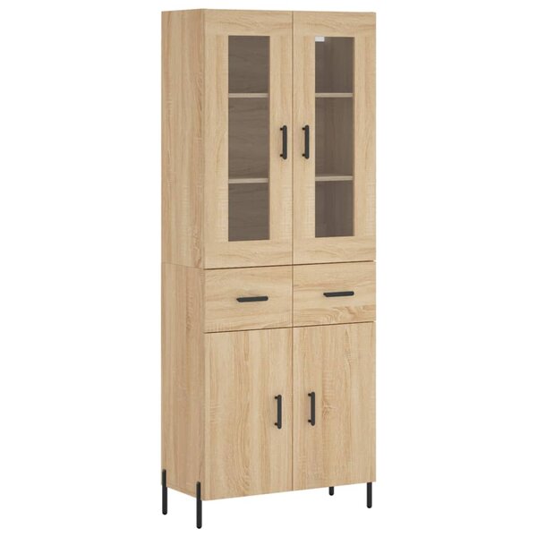 vidaXL Buffet haut Chêne sonoma 69 5x34x180 cm Bois d'ingénierie