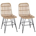 vidaXL Chaise de salle à manger 2 Pièces Naturel 41 x 55 x 85 cm
