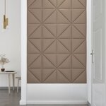vidaXL Panneaux muraux 12 Pièces Cappuccino 30x30 cm Similicuir 0 54 m²