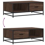 vidaXL Table basse chêne marron 90x57x35 cm bois d'ingénierie et métal