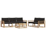 vidaXL Ensemble de canapés d'extérieur 6 pc Blanc et noir