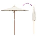 vidaXL Parasol de Jardin Crème 217x230 cm en Bambou