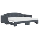 vidaXL Lit de jour avec gigogne et matelas gris foncé 90x200cm velours