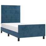 vidaXL Cadre de lit sans matelas bleu foncé 100x200 cm velours