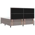 vidaXL Lit à ressorts avec matelas avec LED Taupe 200 x 200 cm tissu