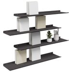vidaXL Étagère flottante 4 pc Noir 80 x 18 x 2 5 cm Acier