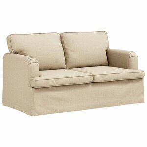 vidaXL Canapé Crème 144 x 80 x 85 cm tissu