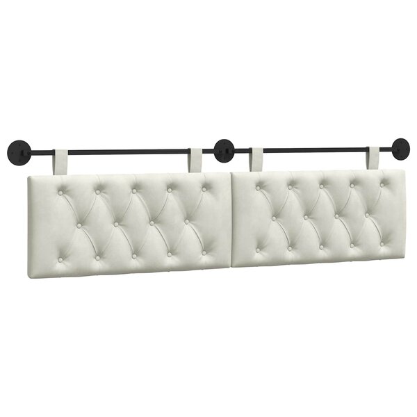 vidaXL Tête de lit suspendue Crème Velours