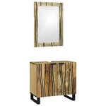 vidaXL Ensemble de mobilier de salle de bain avec étagère 2 Pièces Marron