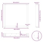 vidaXL Pieds de table à manger en U 3 pièces Anthracite 90 x (72-73) cm Acier