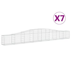 vidaXL Paniers à gabions arqués 7 Pièces 400x30x40/60 cm Fer galvanisé