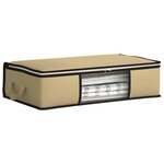 vidaXL Boîte de rangement avec fenêtre latérale transparente Crème