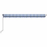 vidaXL Auvent manuel rétractable avec LED 500x350 cm Bleu et blanc