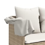 vidaXL Salon de jardin avec coussins 5 Pièces beige résine tressée