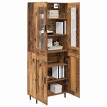 vidaXL Haut Armoire 2 Pièces Bois Ancien Bois Aggloméré et Verre