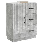 vidaXL Buffet Gris béton 66 x 34 5 x 87 cm Bois d'ingénierie