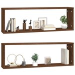 vidaXL Étagères murales cubiques 2 Pièces Chêne marron 80x15x26 5 cm
