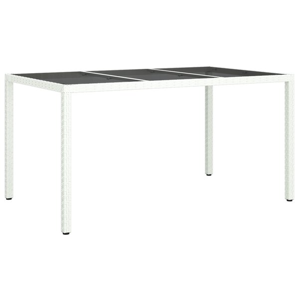 vidaXL Table de jardin Blanche 150x90x75 cm Poly Rattan