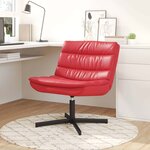 vidaXL Chaise Pivotante Rouge Faux cuir Moyenne Pivotante