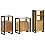 vidaXL Ensemble de mobilier de salle de bain avec étagère 3 Pièces