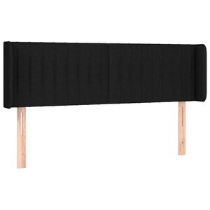 vidaXL Tête de lit avec oreilles Noir 147x16x78/88 cm Tissu