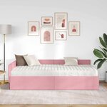 vidaXL Cadre de lit d'angle avec matelas Autre 2 Pièces Gris Velours