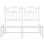 vidaXL Cadre de lit métal sans matelas et tête de lit blanc 120x200 cm