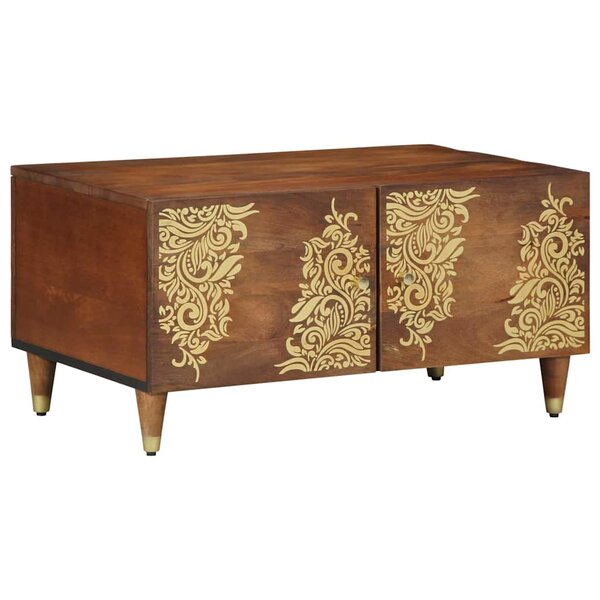 vidaXL Table basse marron miel 80 x 50 x 40 cm bois de manguier massif