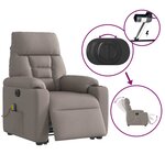 vidaXL Fauteuil inclinable de massage électrique Taupe Tissu