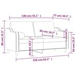 vidaXL Canapé 2 places avec oreillers décoratifs crème 140 cm tissu