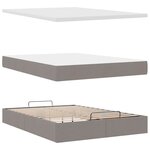 vidaXL Lit ottoman avec matelas taupe 140x200 cm tissu