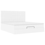 VidaXL Cadre de lit ottoman avec matelas blanc 160x200 cm similicuir
