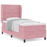 vidaXL Lit à ressorts avec matelas Rose 90 x 190 cm Velours