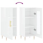 vidaXL Buffet Blanc brillant 34 5x34x90 cm Bois d'ingénierie