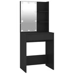 vidaXL Ensemble de coiffeuse avec LED Noir Bois d'ingénierie
